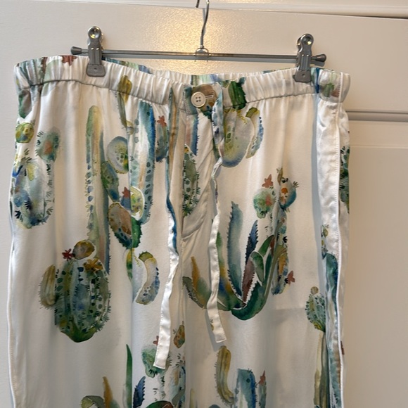 Washable Silk Marina Pajama Set in Cacti Watercolor - Picture 12 of 13